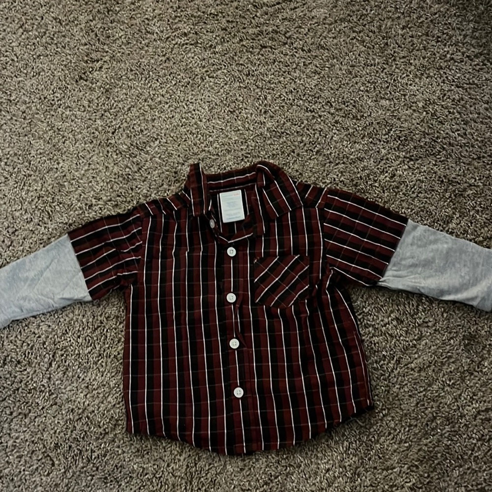 Maroon and Black Plaid Shirt